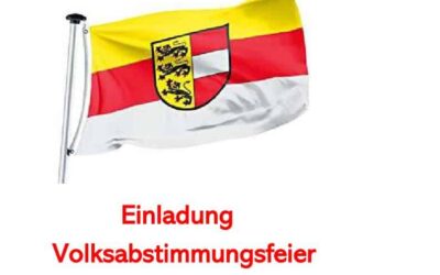 Einladung Volksabstimmungsfeier am 09. Oktober um 11.00 Uhr im Landhaushof!